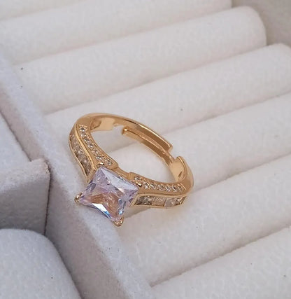 Vintage Gold Plated Crystal Ring for Pakistani Women