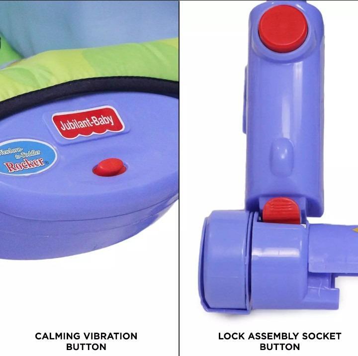 Portable Baby Rocking Bouncer with Vibration & Socket Locks