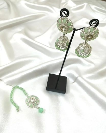 Green Beaded Choker Set for Weddings & Festivals