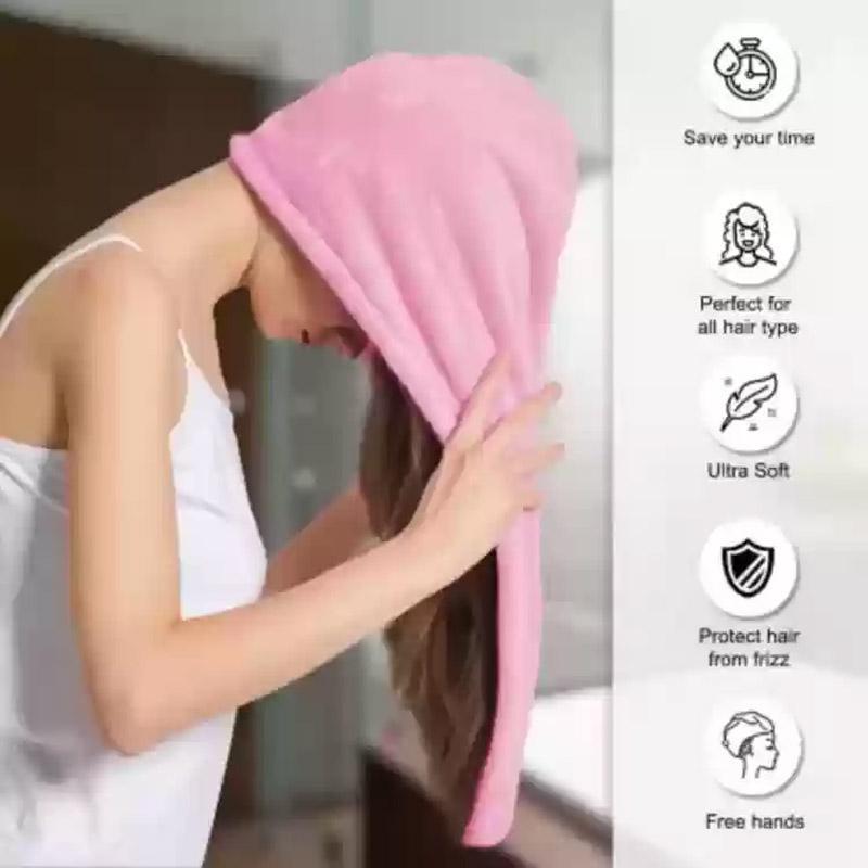 Hair Drying Cap Towel Microfiber Absorbent 2 Pcs
