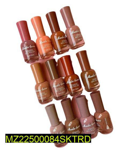 Nail Polish Set 12 Colors Long Lasting Chip Resistant