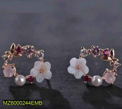 Golden Floral Earrings for Women, Lightweight & Durable