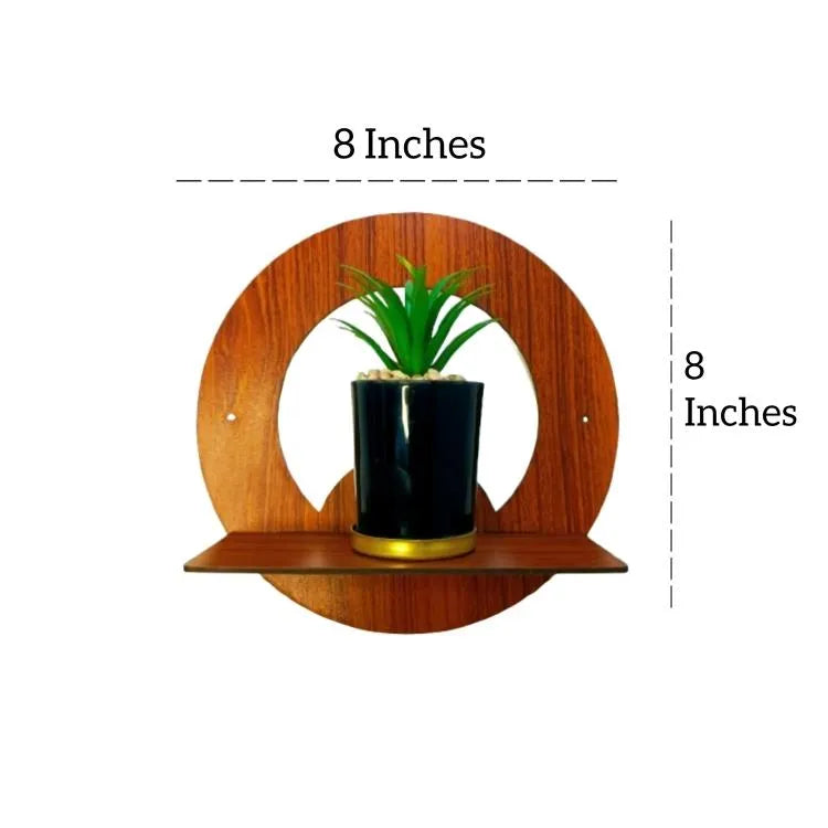 Modern Wooden Wall Shelves Set of 4 Brown 8x8