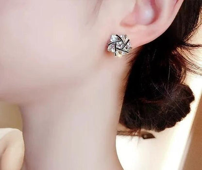 Star Shaped Gold Plated Zircon Studs for Women