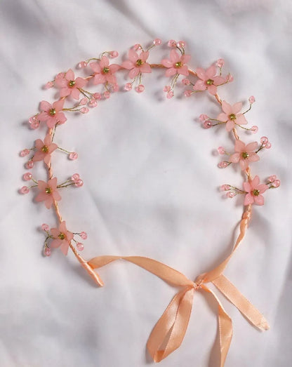 Elegant Red Beaded Hair Band for Women