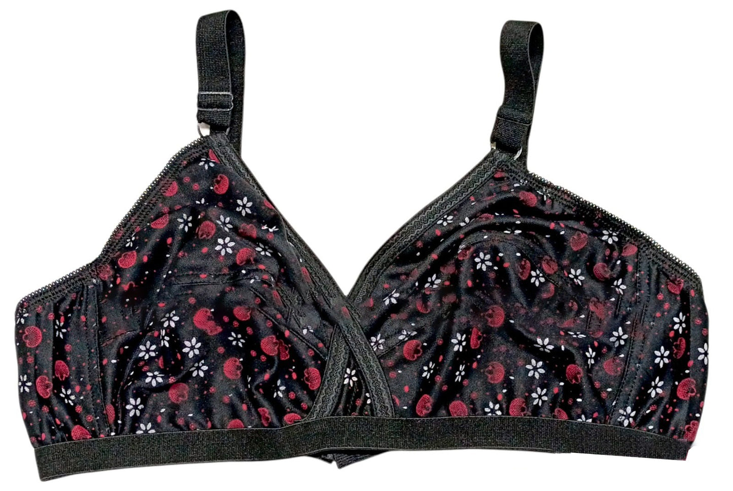Pack Of 4 Women Ladies Girls Classy Multi Colour Jersey Printed Bra Brief Blouse Brazier Brassie - Comfortable Daily Innerwear Set