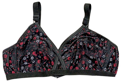 Pack Of 4 Women Ladies Girls Classy Multi Colour Jersey Printed Bra Brief Blouse Brazier Brassie - Comfortable Daily Innerwear Set