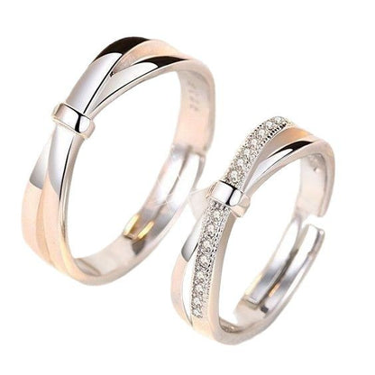 Adjustable Couple Rings Intertwined Love Design