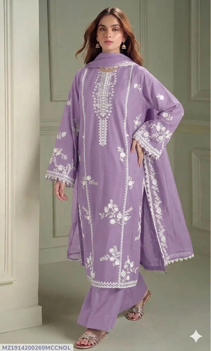 MIX TRENDING DESIGNS 3 Pcs Unstitched Embroidered Suit