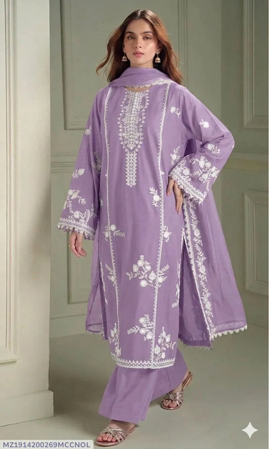 MIX TRENDING DESIGNS 3 Pcs Unstitched Embroidered Suit