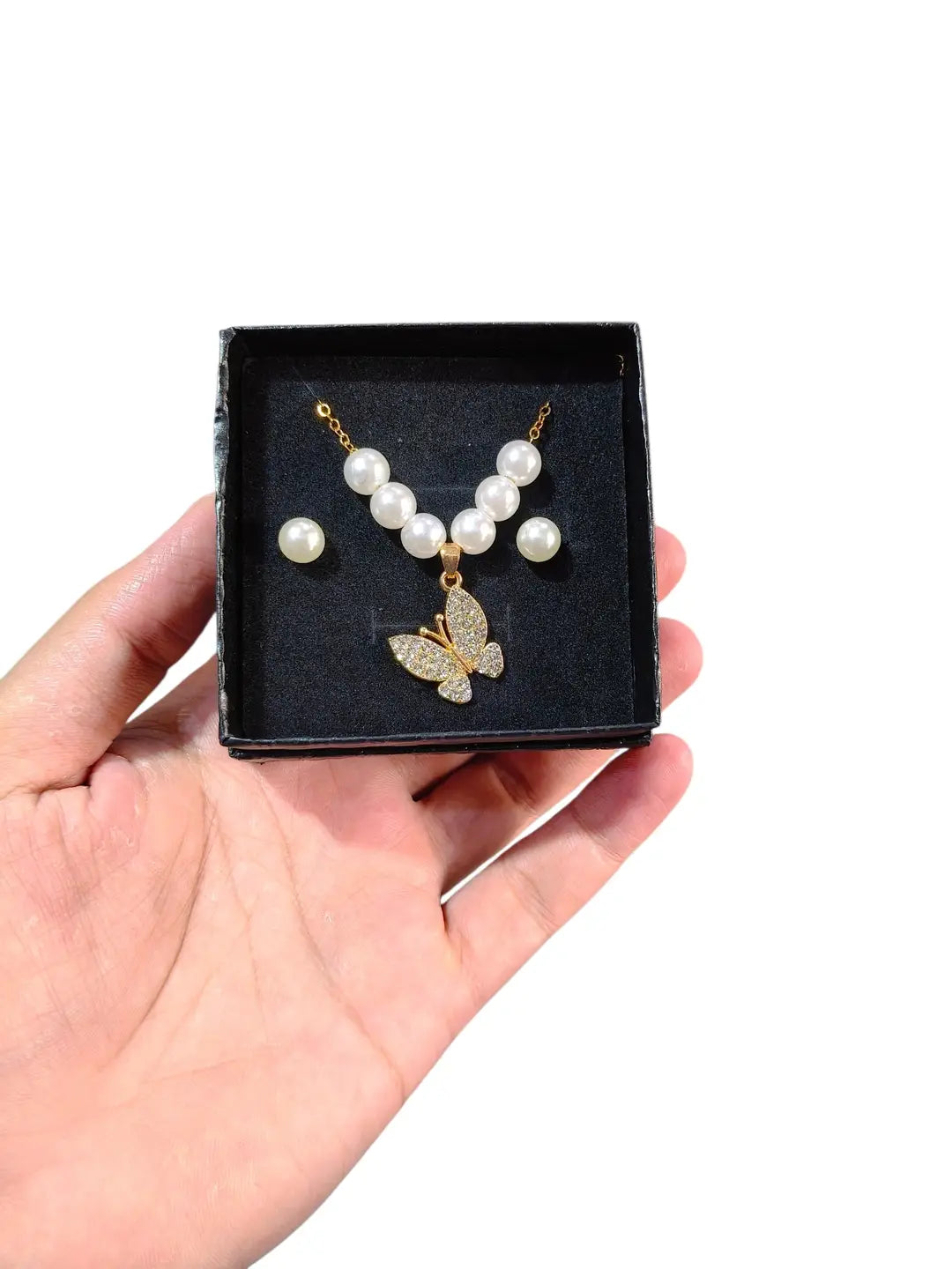 Modern Design Gold Plated Crystal Pendant Set