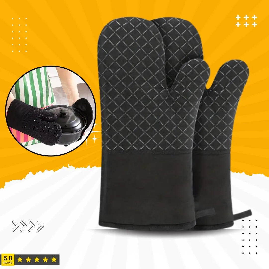 2 Pcs Cotton Quilted Oven Mitts 2