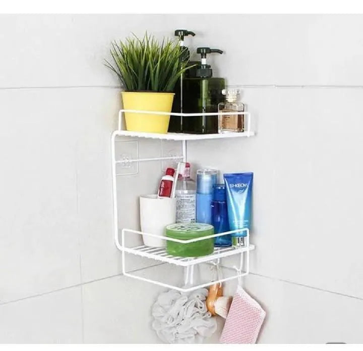 Black Wall-Mounted 3-Tier Bathroom Organizer Shelf