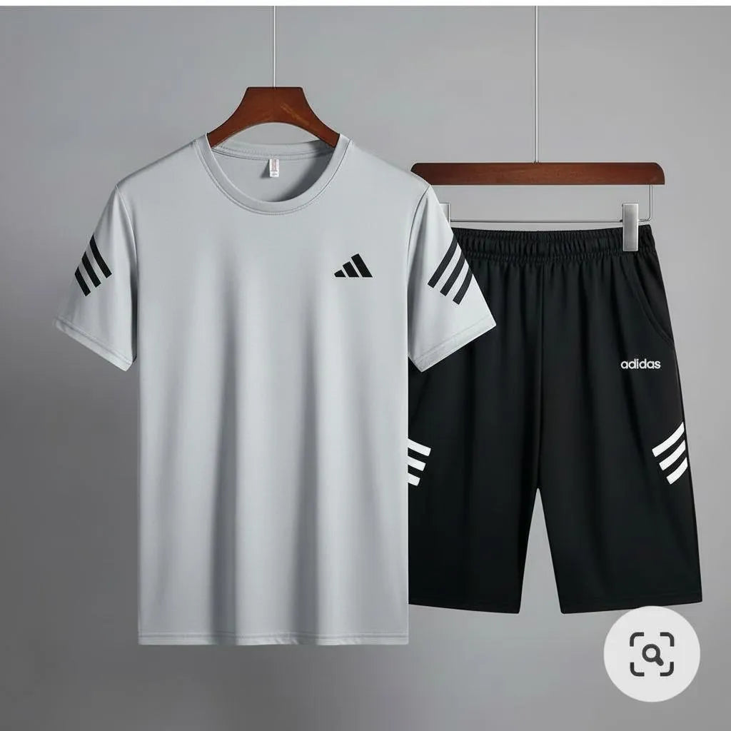 2 Pcs Men's Micro Printed Track Suit