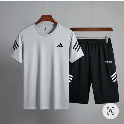 2 Pcs Men's Micro Printed Track Suit