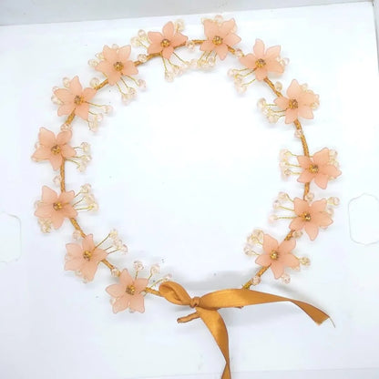 Elegant Red Beaded Hair Band for Women