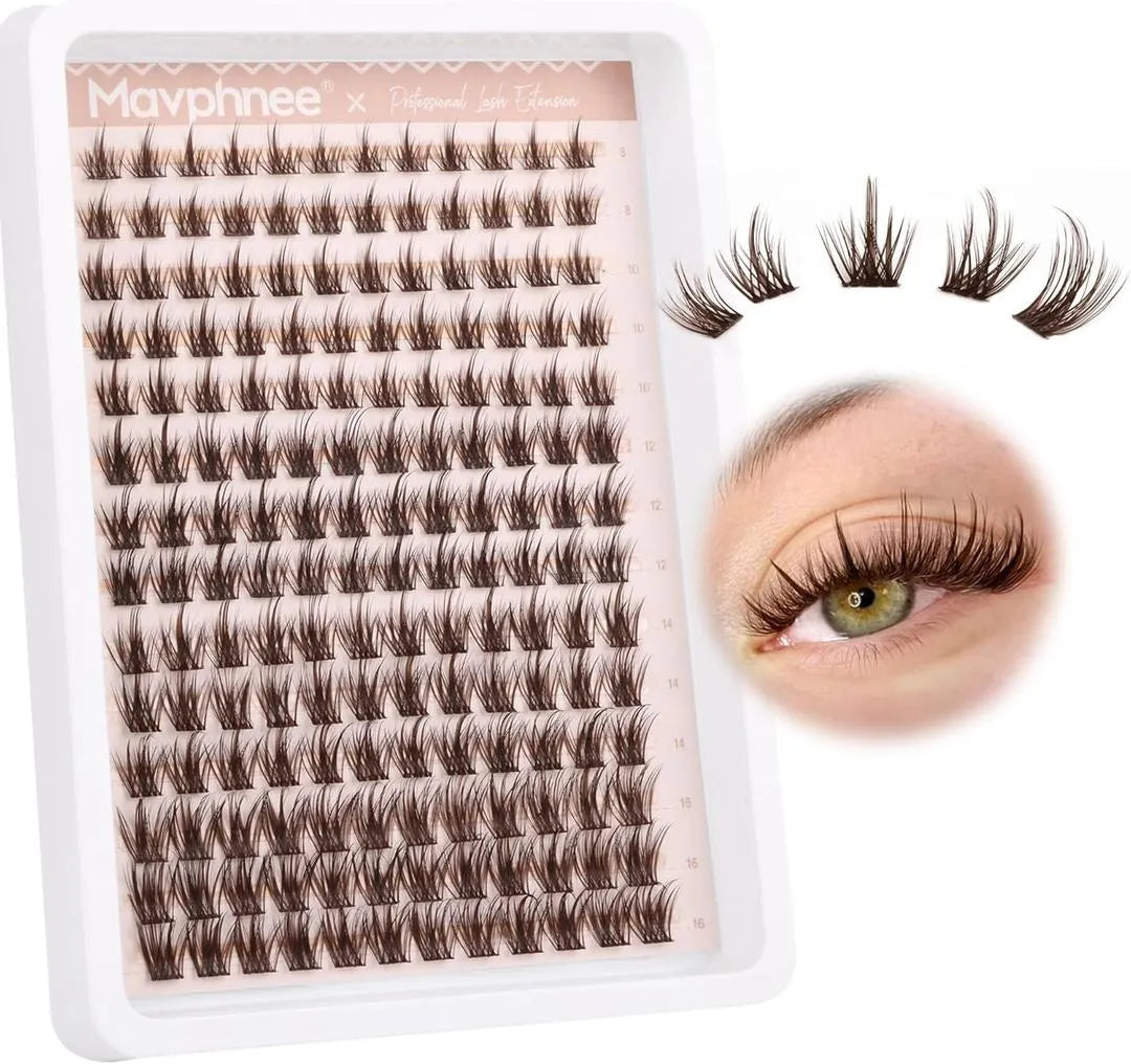 Mayphonce Waterproof False Eyelashes Black Brown