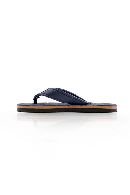 Men Blue Textured Casual Flip Flops Lightweight Comfortable