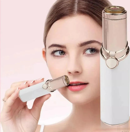 Rechargeable Facial Hair Removal Pen for Women with Stainless Steel Body and Gold Accents