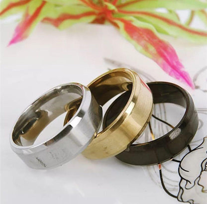Adjustable Unisex Titanium Rings Gold Silver Black