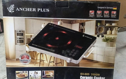 Electric Hot Plate with Timer Knob & Touch Combo Stainless Steel 12W