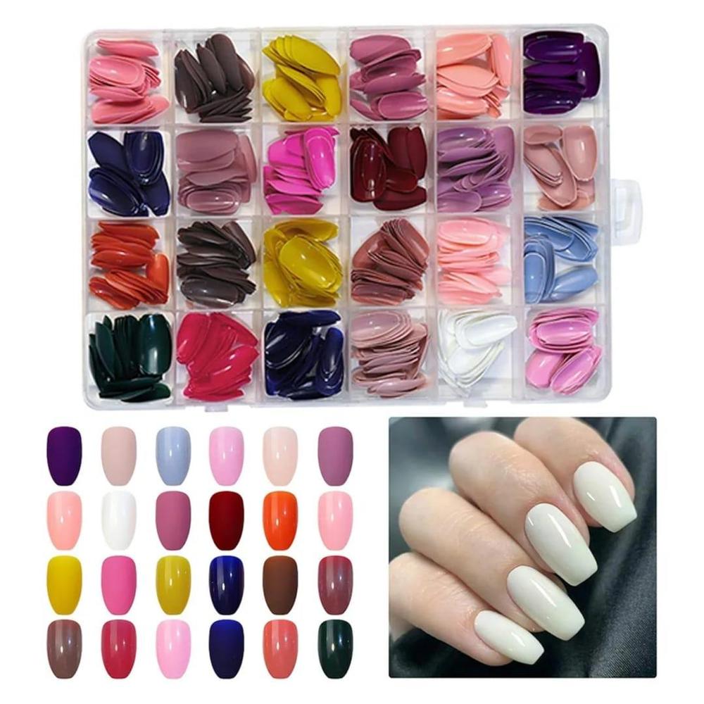 Multicolor Press On Nails 576Pcs ABS Easy Apply