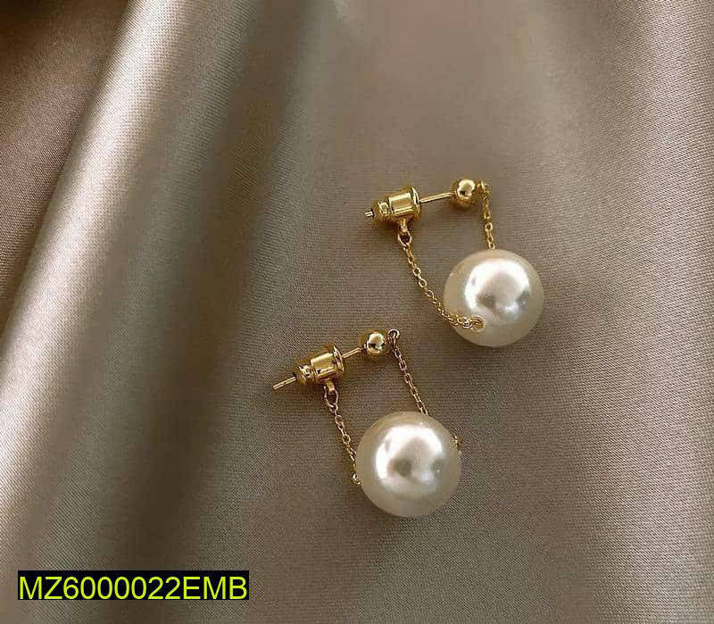 Gold Pearl Drop Earrings for Women Casual Formal Wear