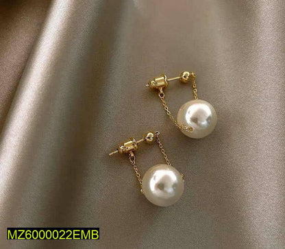 Gold Pearl Drop Earrings for Women Casual Formal Wear