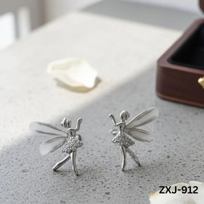 Butterfly Earrings Silver Golden Lightweight Pakistani Women