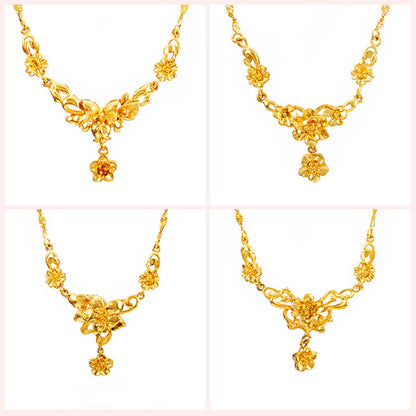 Gold Flower Necklace for Women Wedding Collarbone Chain