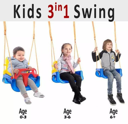 3-in-1 Swing for Kids Plastic Outdoor Play