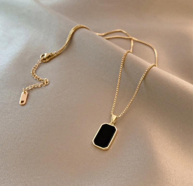 Black Stone Pendant Gold Plated for Eid Wedding Daily Wear