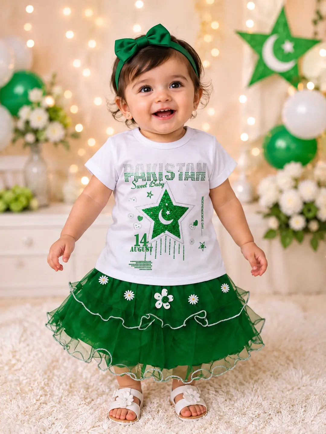 14 August 2 Pcs Girl's Fancy Embroidered Shirt And Skirt Set