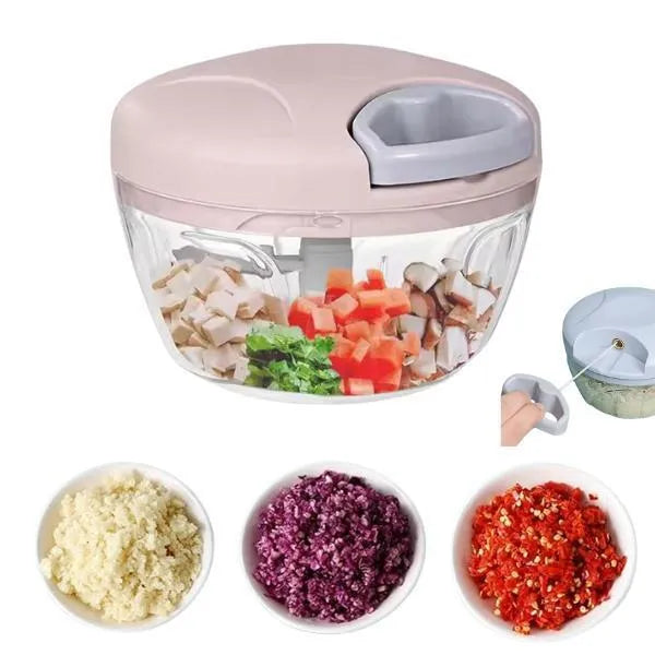 Manual Food Chopper ABS Plastic Multicolor Kitchen Tool