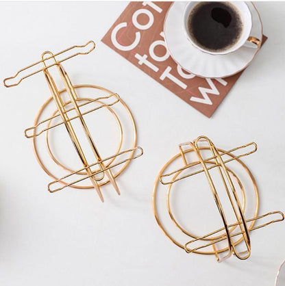 Golden Metal Cup Holder Rack for Kitchen Drying Stand