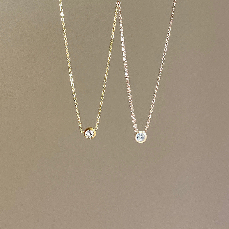 Gold Zircon Pendant Necklace for Women Daily Wear Luxury