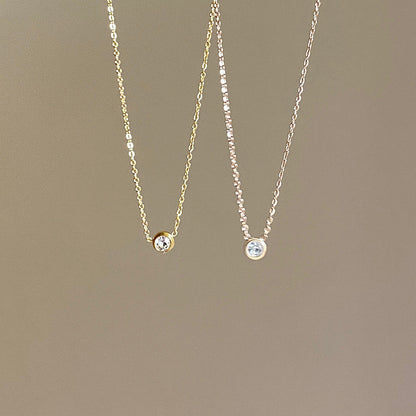 Gold Zircon Pendant Necklace for Women Daily Wear Luxury