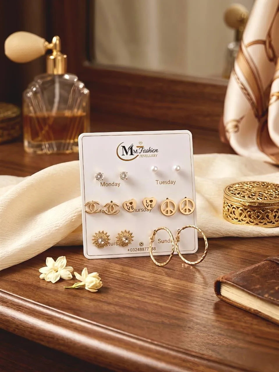 Gold Plated Crystal Earrings for Women