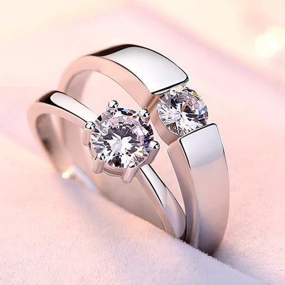 Sterling Silver Couple Wedding Ring for Men Women