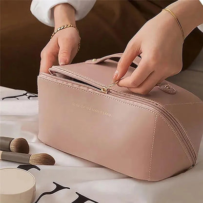 Makeup Pouch Waterproof Leather Travel Storage
