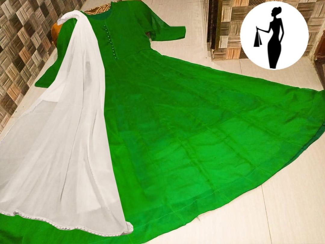 3 Pcs Women's Stitched Plain Maxi Suit