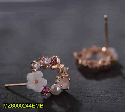 Golden Floral Earrings for Women, Lightweight & Durable