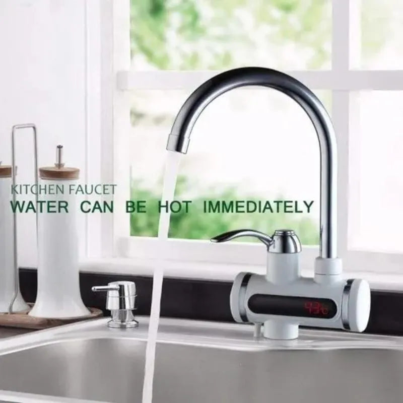 Electric Hot Water Faucet with Digital Display for Kitchen