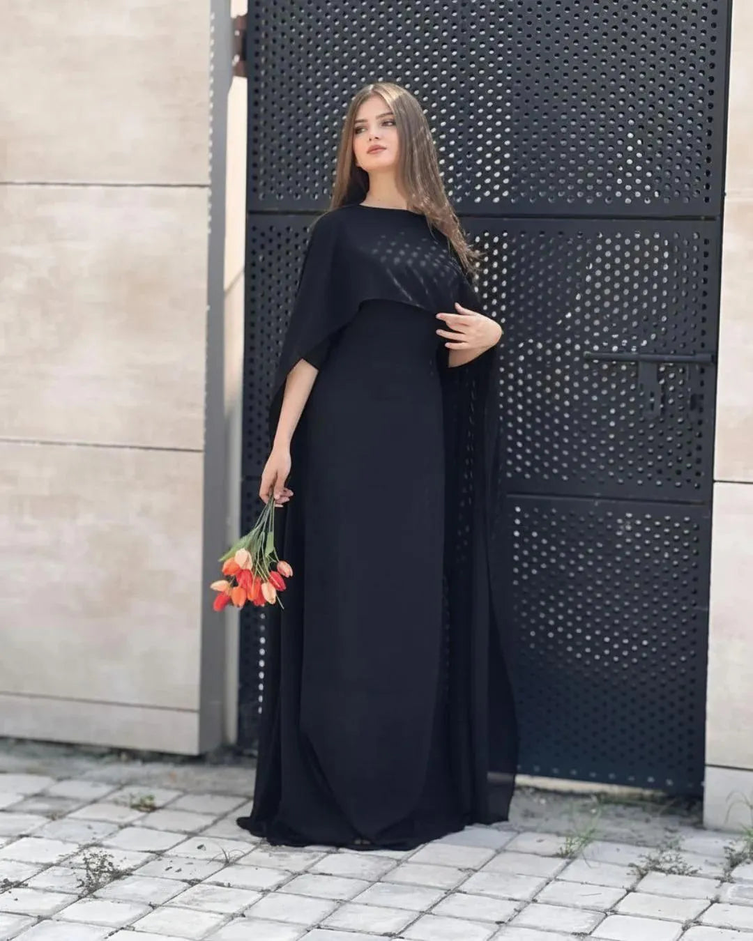 2 Pcs Women's Stitched Chiffon Plain Maxi Suit
