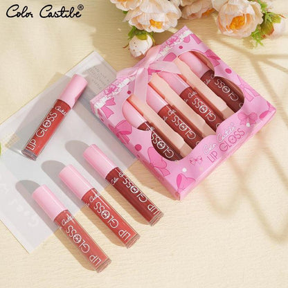 4 Pcs Matte Lip Gloss Set Multicolor Nude Shades