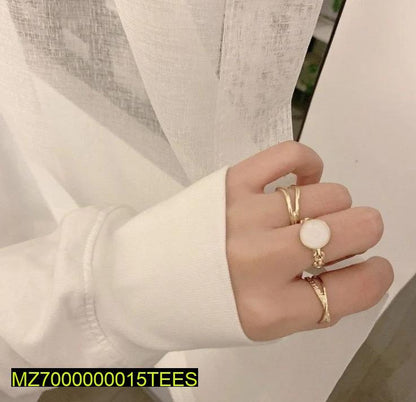 Premium Copper Ring Set for Women with Adjustable Size & Golden Plating
