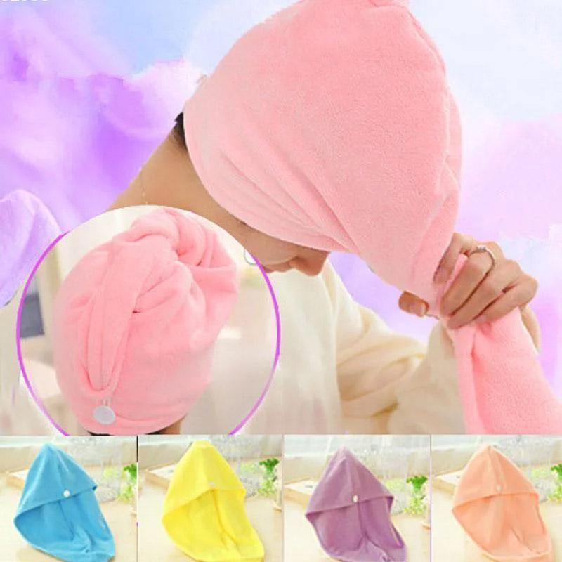 Hair Drying Cap Towel Microfiber Absorbent 2 Pcs