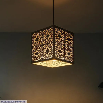Modern Floral Ceiling Lamp Black Golden Glow