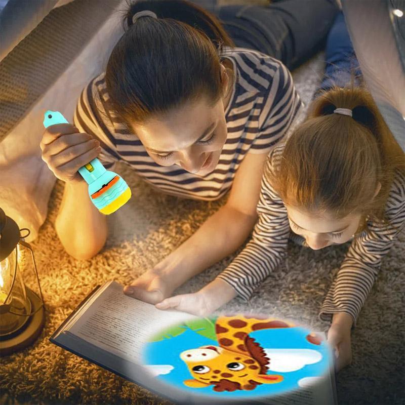 HD Projection Flashlight for Kids 90° Rotating Animal Patterns