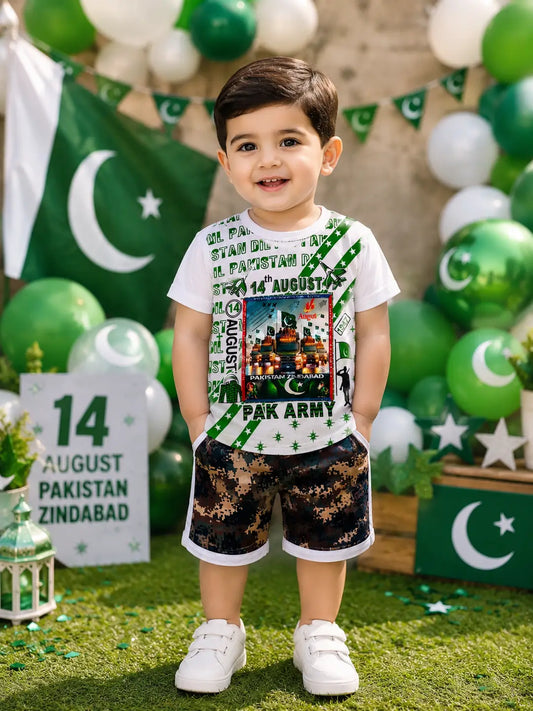 14 August 2 Pcs Boy's Lighting Shirt And Shorts Set